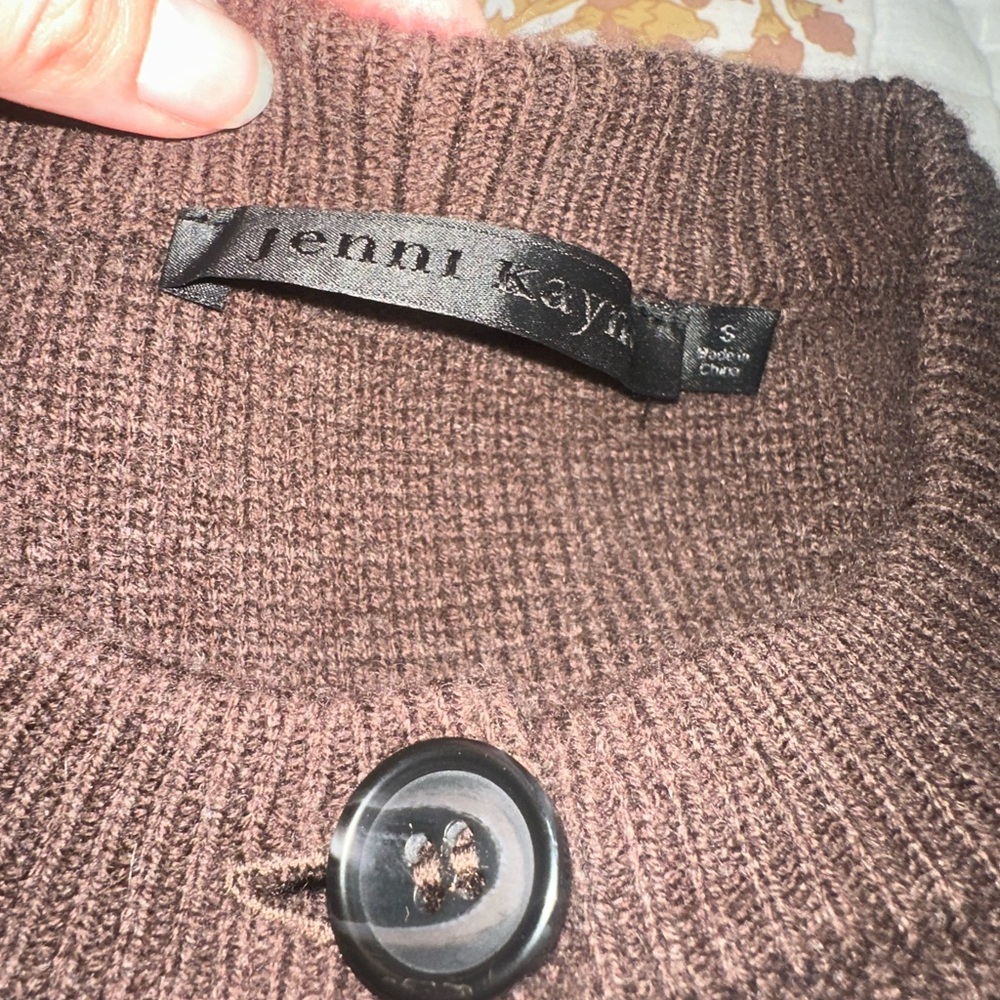 Jenni Kayne Chocolate Brown Women's Cardigan size small, excellent condition - Picture 4 of 4